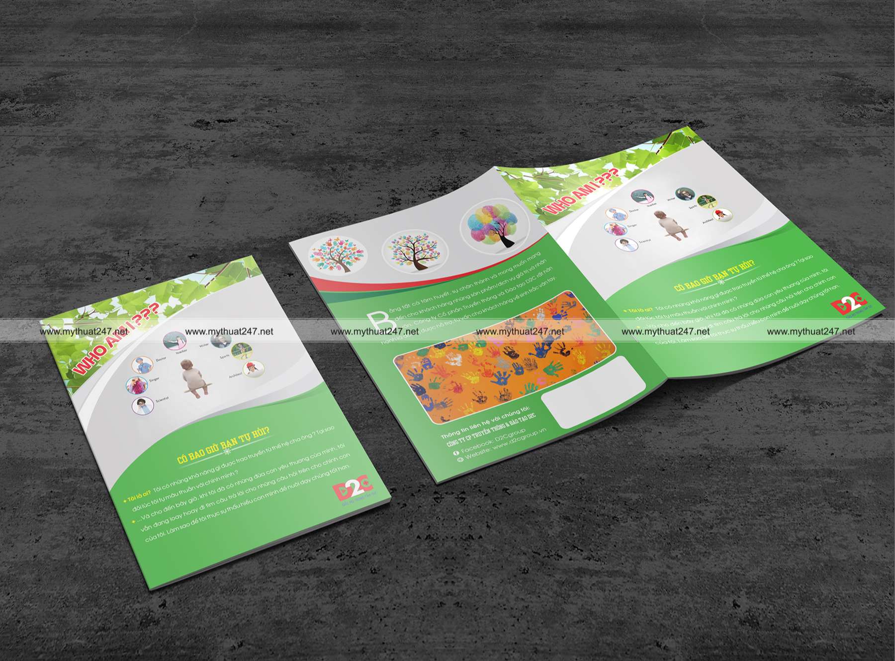 Thiết kế brochure công ty cp truyền thông & đào tạo d2c